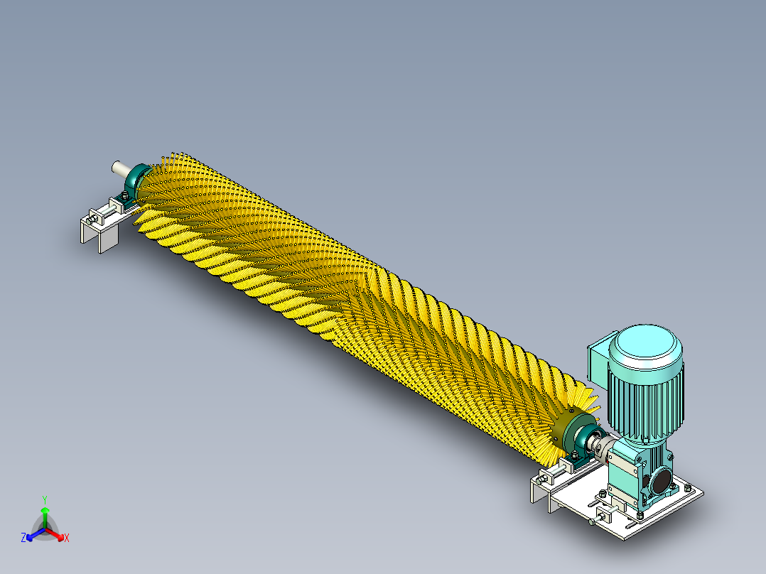 电动滚刷清扫器1700长正等轴测图