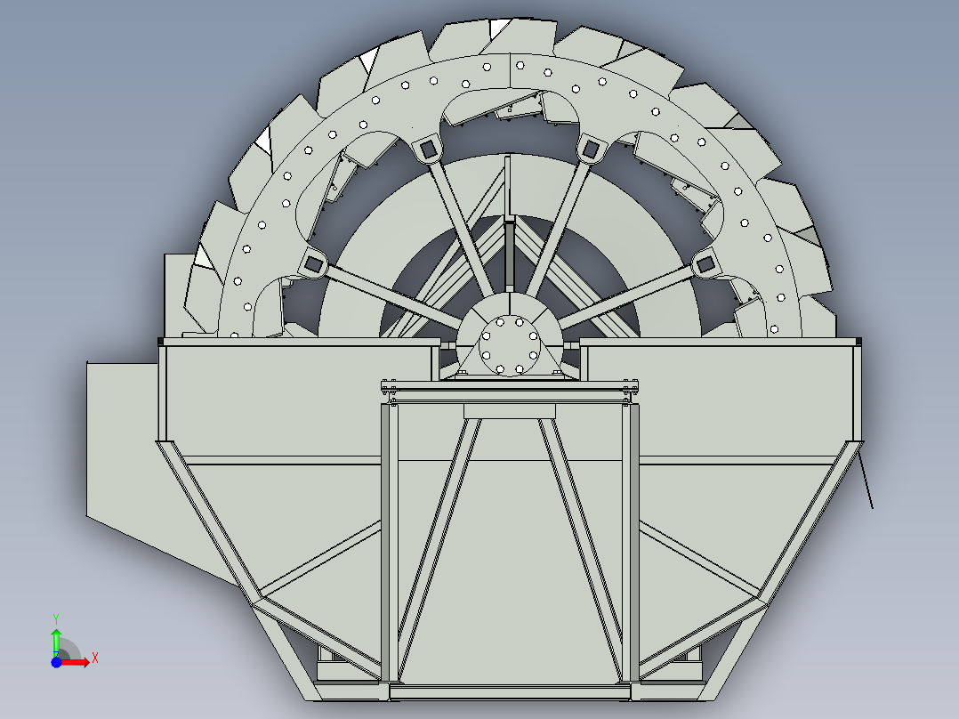 洗砂机stp前视图