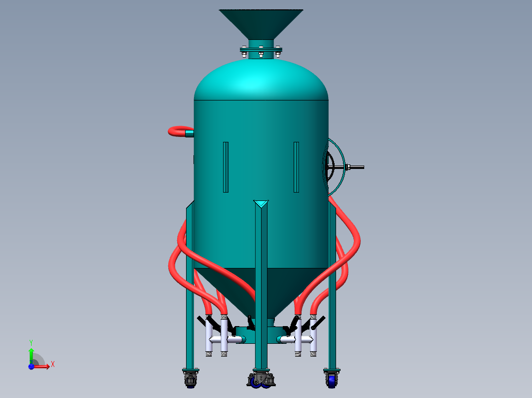 8喷嘴型移动喷砂机sw14可编辑前视图