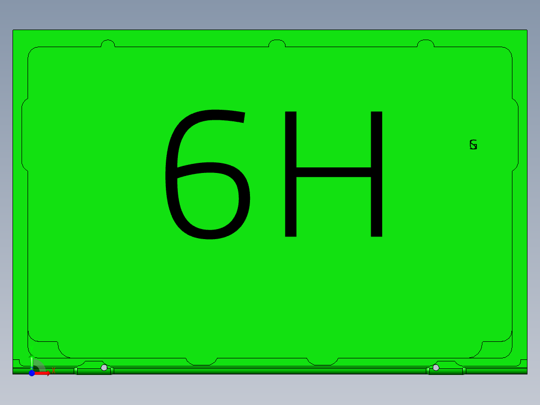 铝板铣内腔UG带程序模型前视图