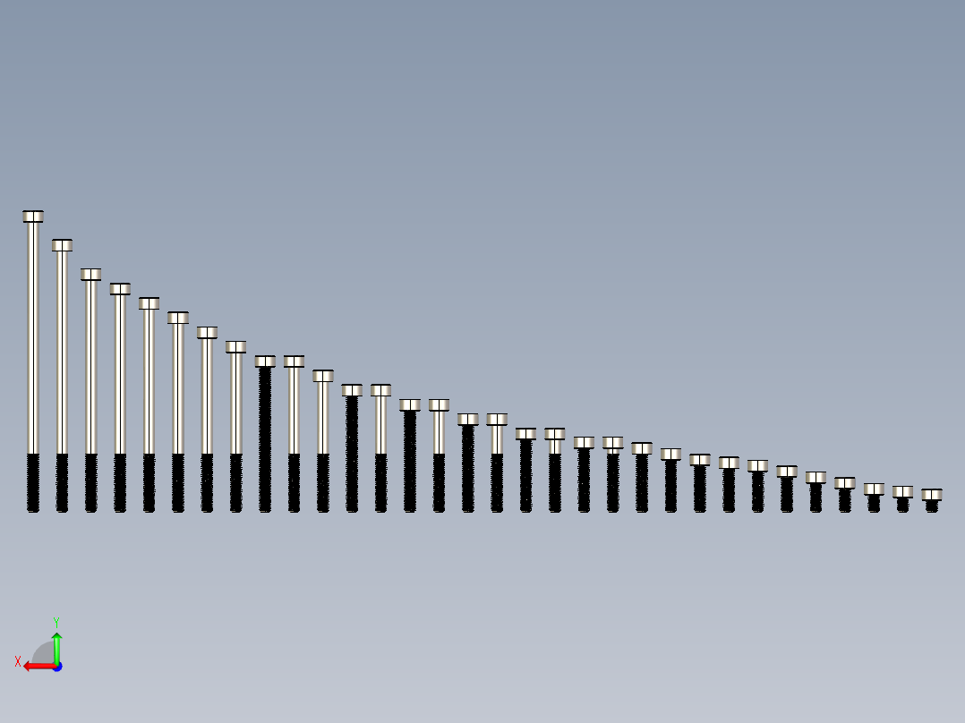 M4公制内六角螺钉汇总后视图
