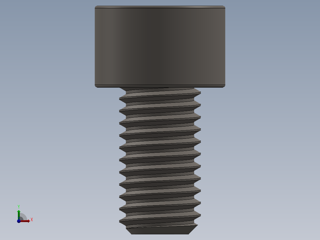 Screw_DIN_912_M10x18F_A2.SLDPRT公制内六角螺钉前视图