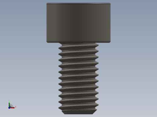 Screw_DIN_912_M10x18F_A2.SLDPRT公制内六角螺钉前视缩略图