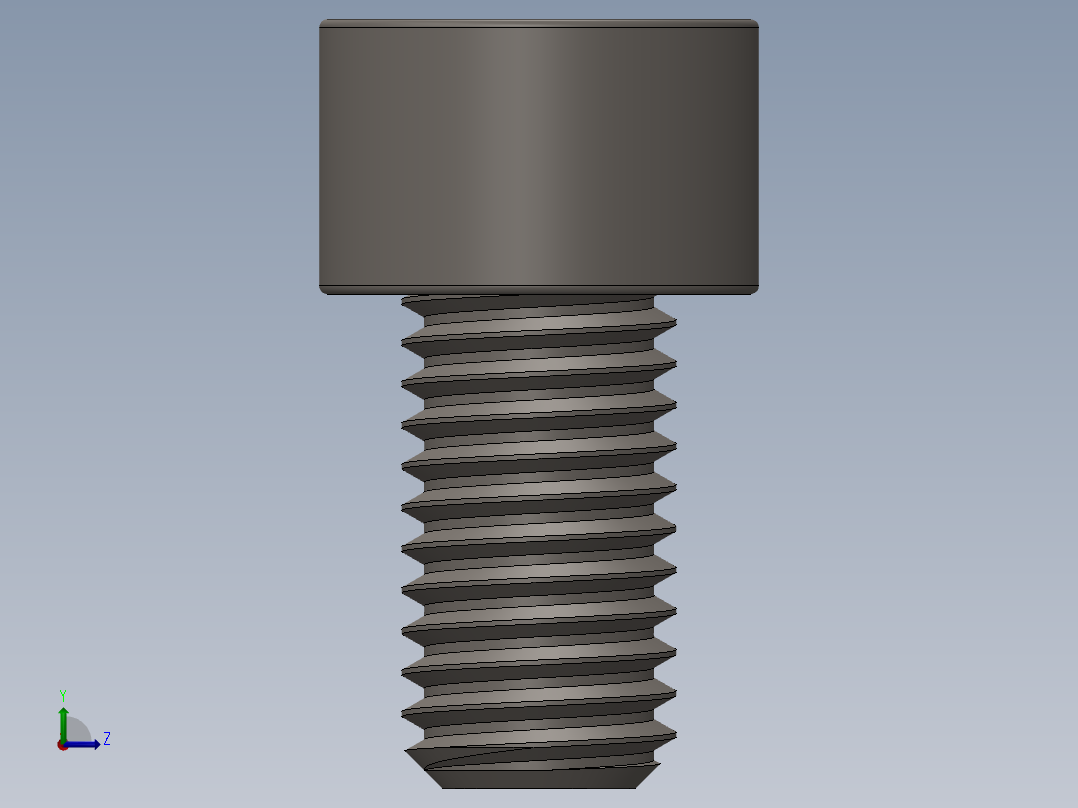 Screw_DIN_912_M10x18F_A2.SLDPRT公制内六角螺钉左视图