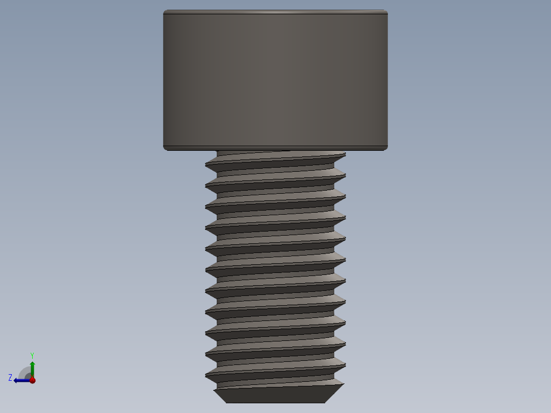 Screw_DIN_912_M10x18F_A2.SLDPRT公制内六角螺钉右视图