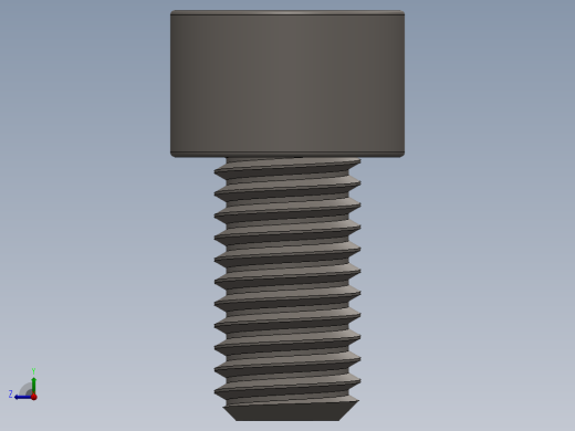Screw_DIN_912_M10x18F_A2.SLDPRT公制内六角螺钉右视缩略图