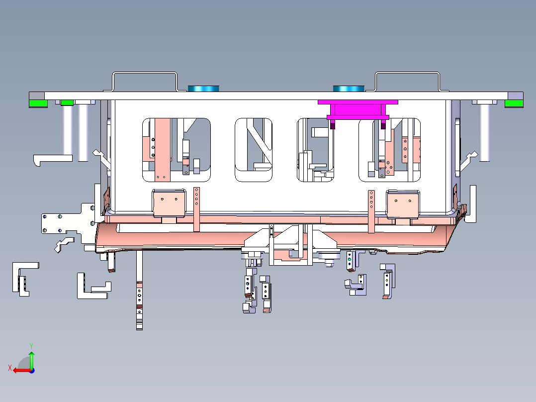 车门框架夹具设计后视图
