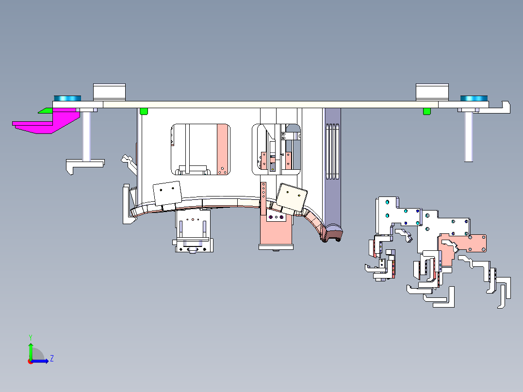 车门框架夹具设计左视图