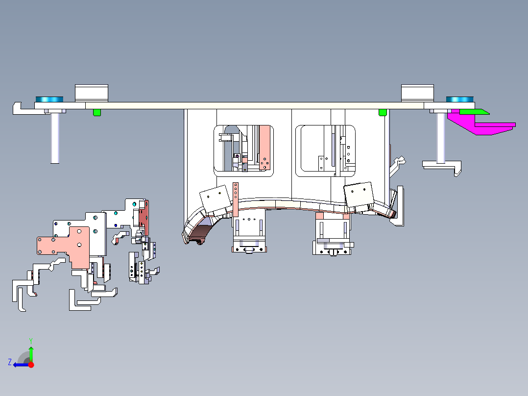 车门框架夹具设计右视图