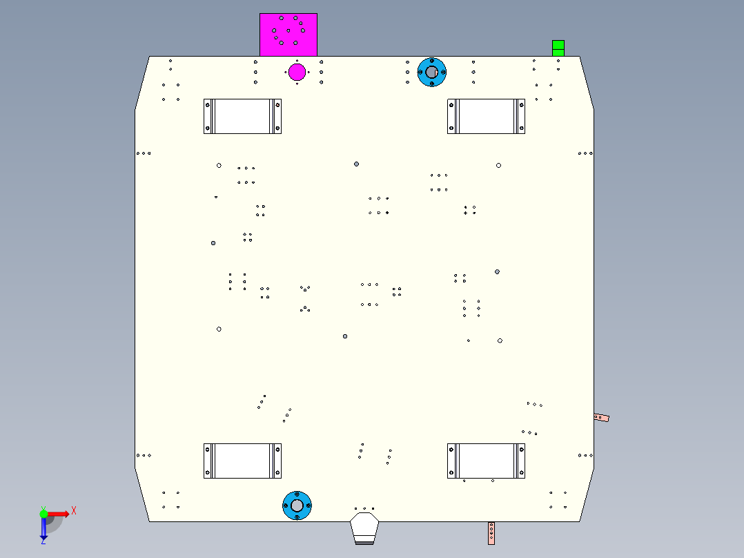 车门框架夹具设计俯视图