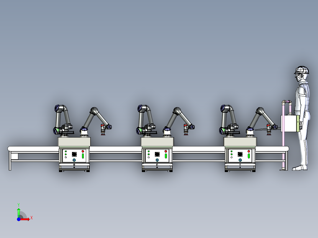 复合AGV的作业岗位前视图