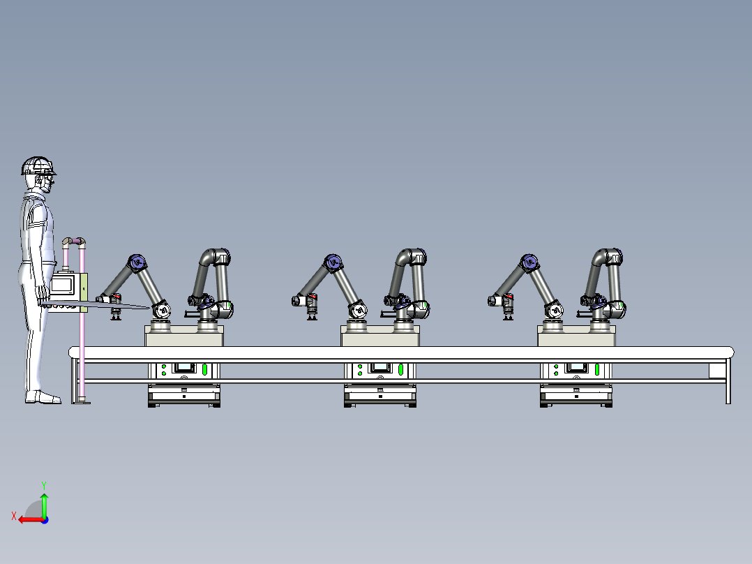 复合AGV的作业岗位后视图