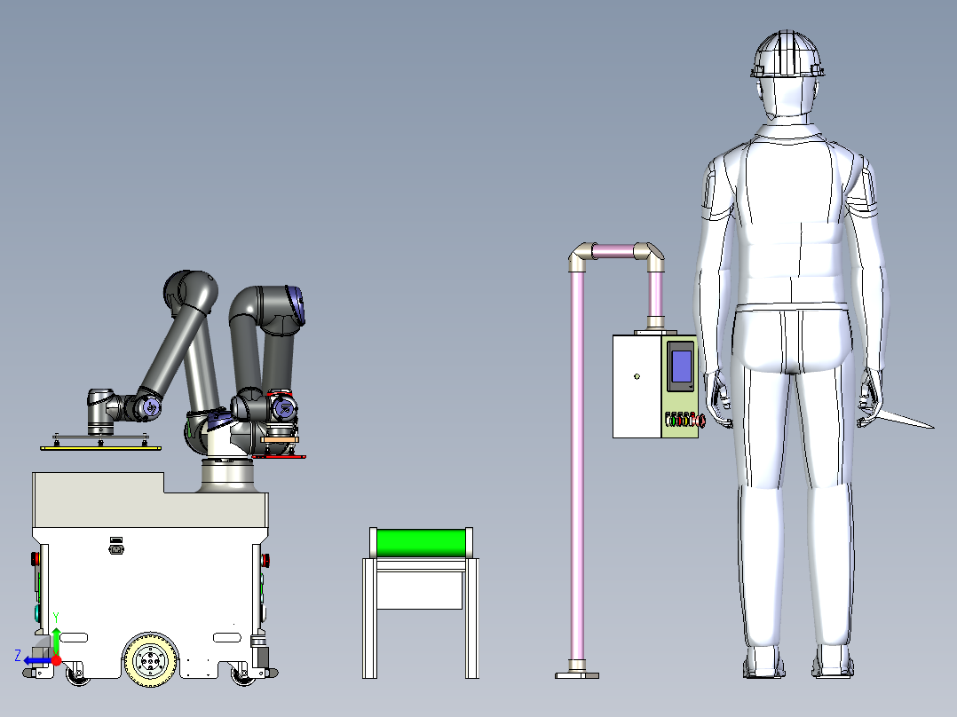 复合AGV的作业岗位右视图