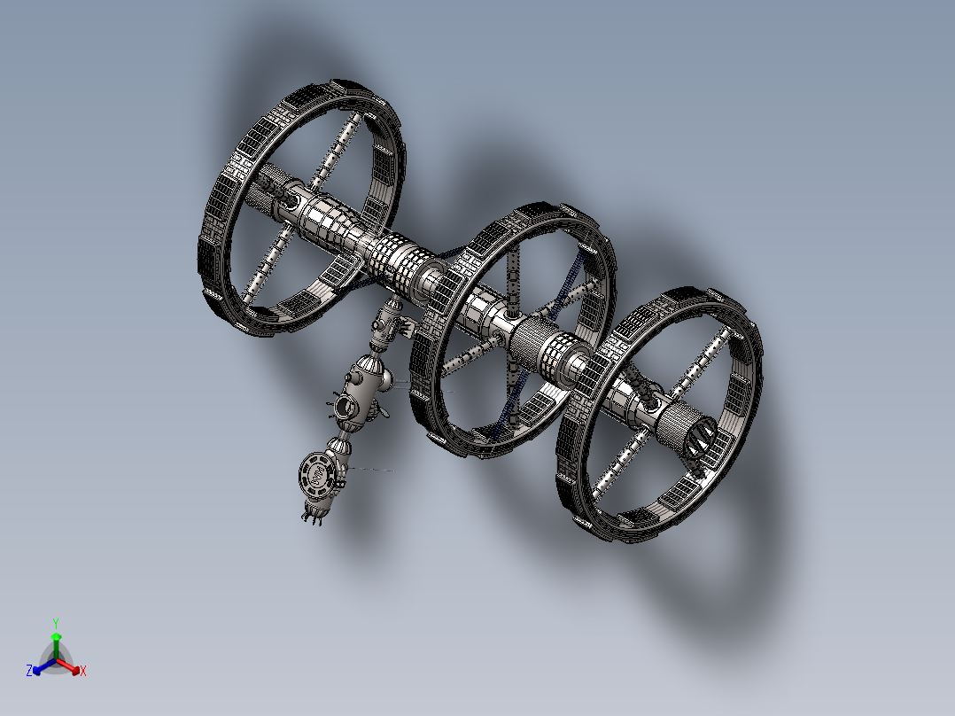 卫星、空间站(48)正等轴测图