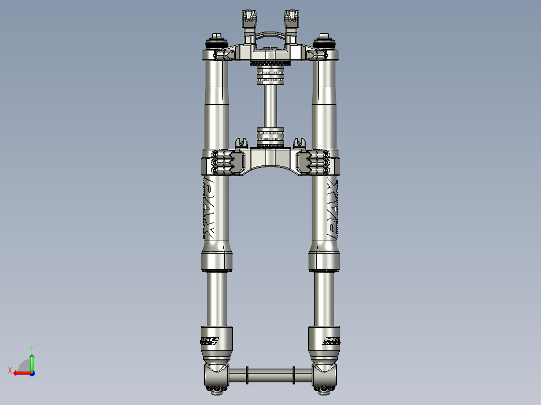山地车自行车铝合金可锁死避震前叉减震器后视图