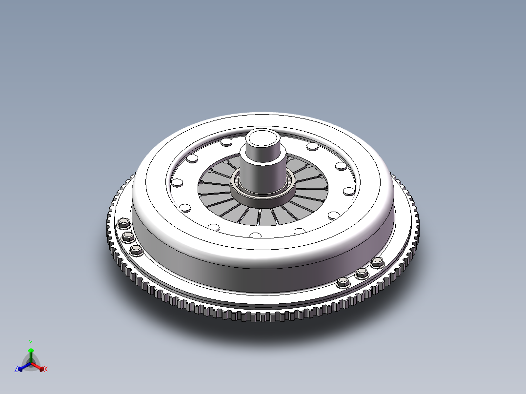 一汽丰田柯斯达离合器设计【含SW三维图】正等轴测图