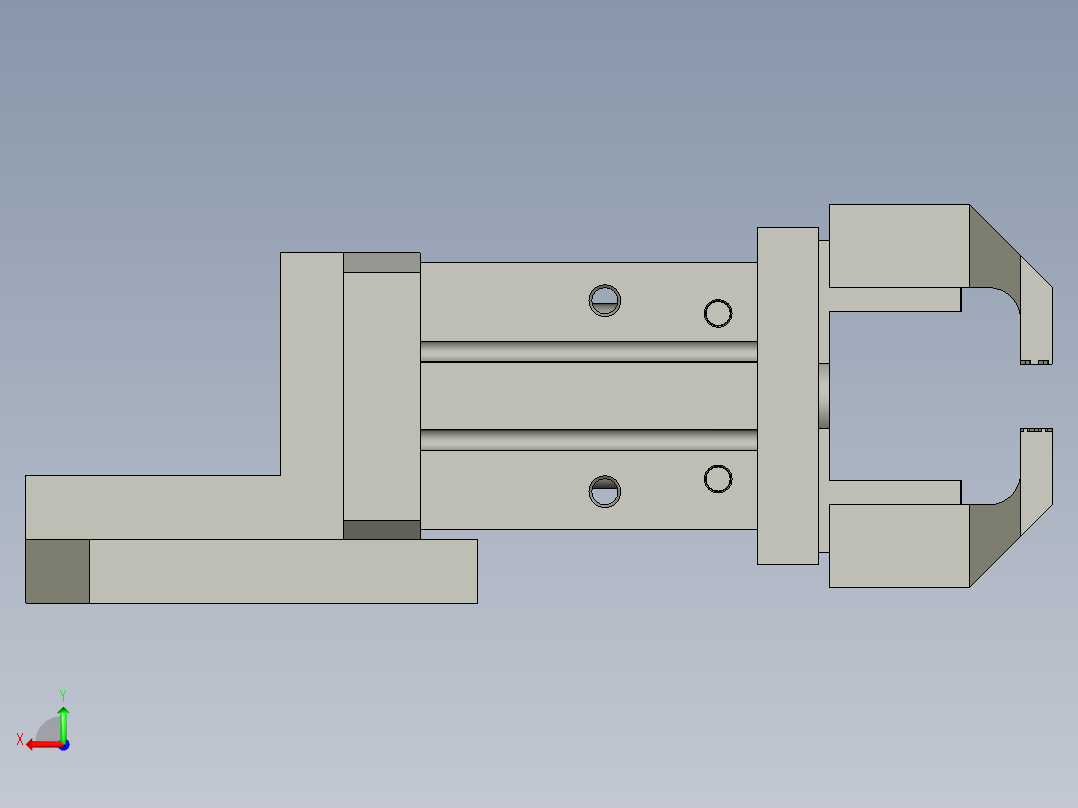 梳齿取手装配后视图