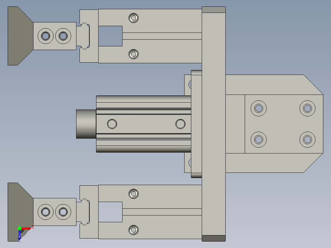 梳齿取手装配俯视图