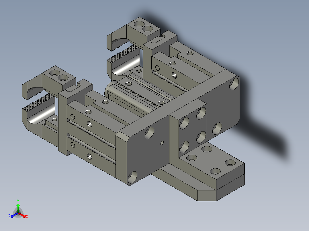 梳齿取手装配正等轴测图