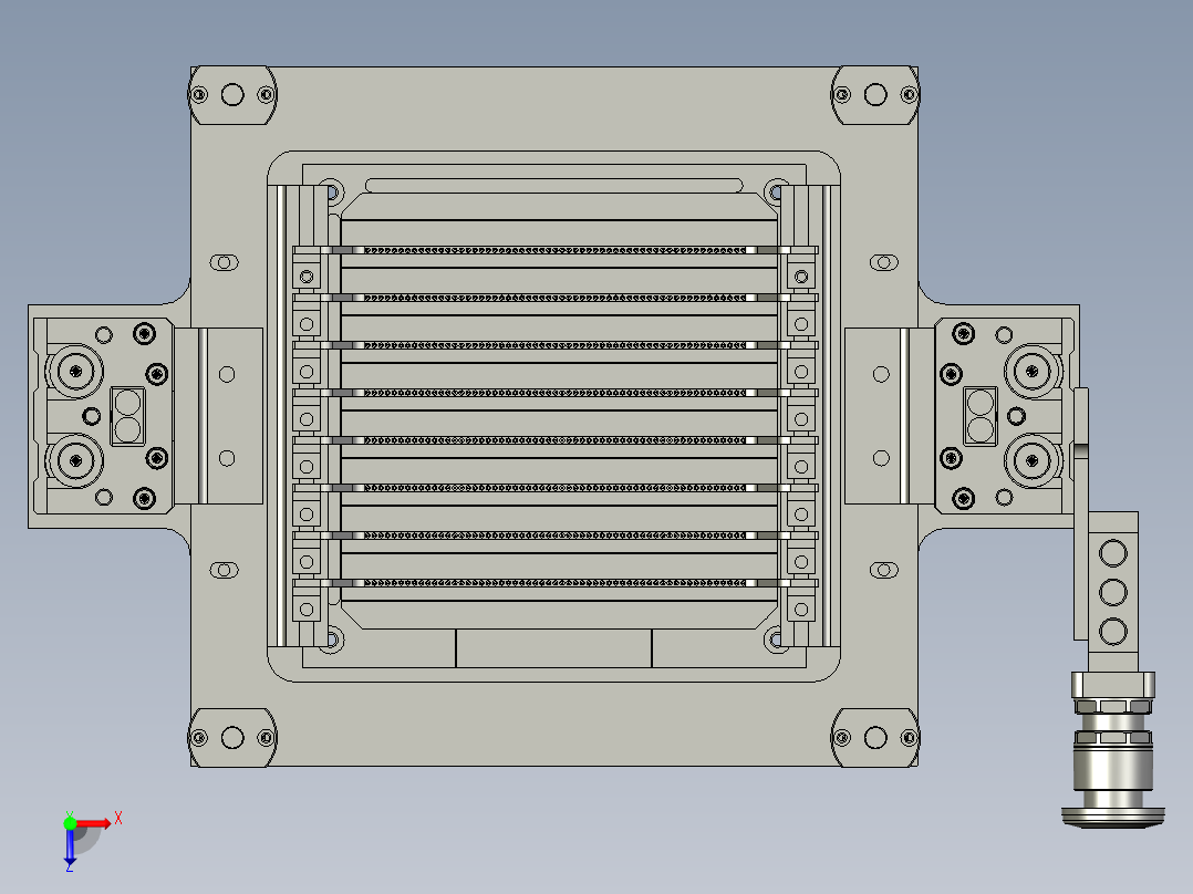 光伏电池探针排组件俯视图