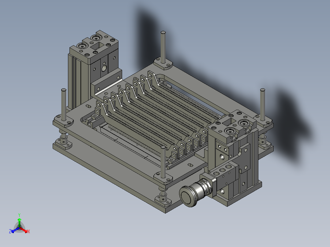 光伏电池探针排组件正等轴测图