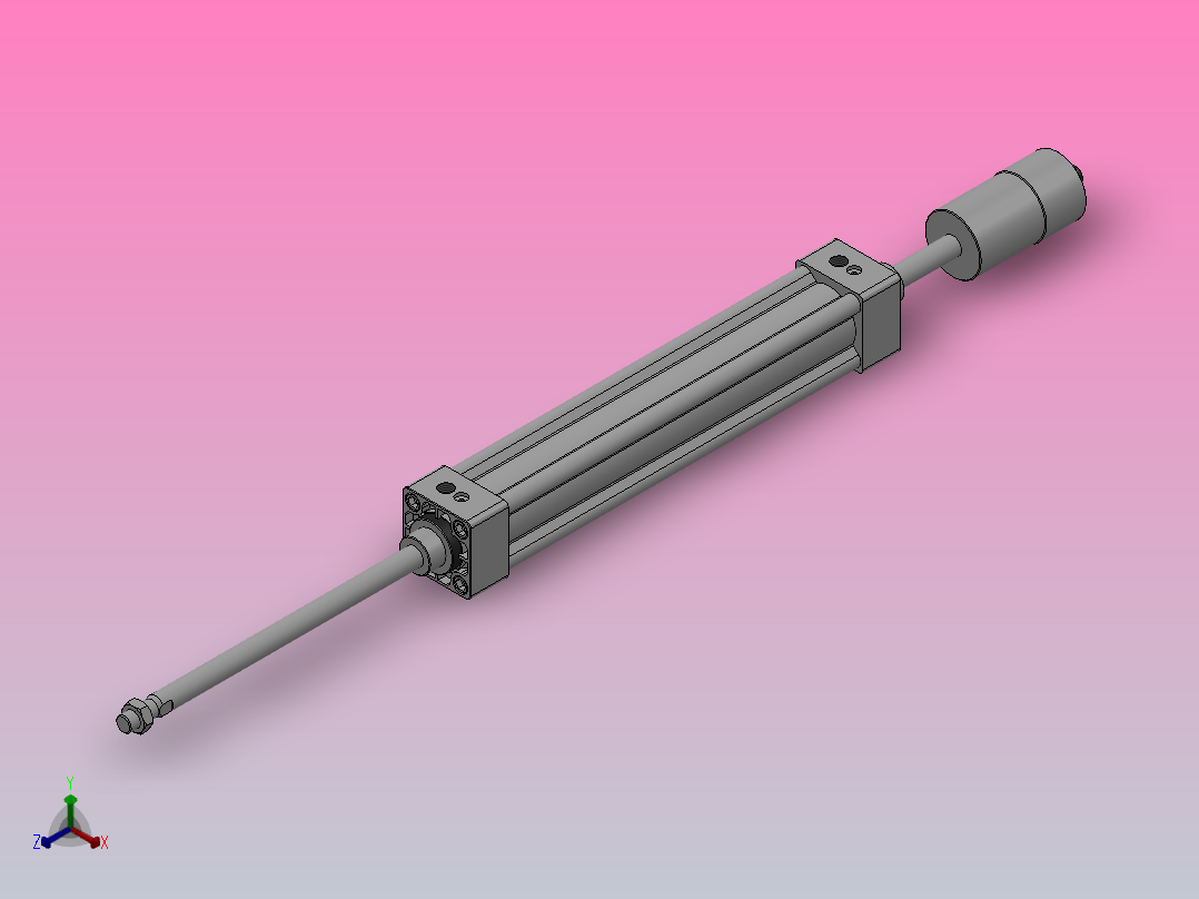 行程可调气缸（QC95系列）[QC95-B-32-200-XC8]主视图