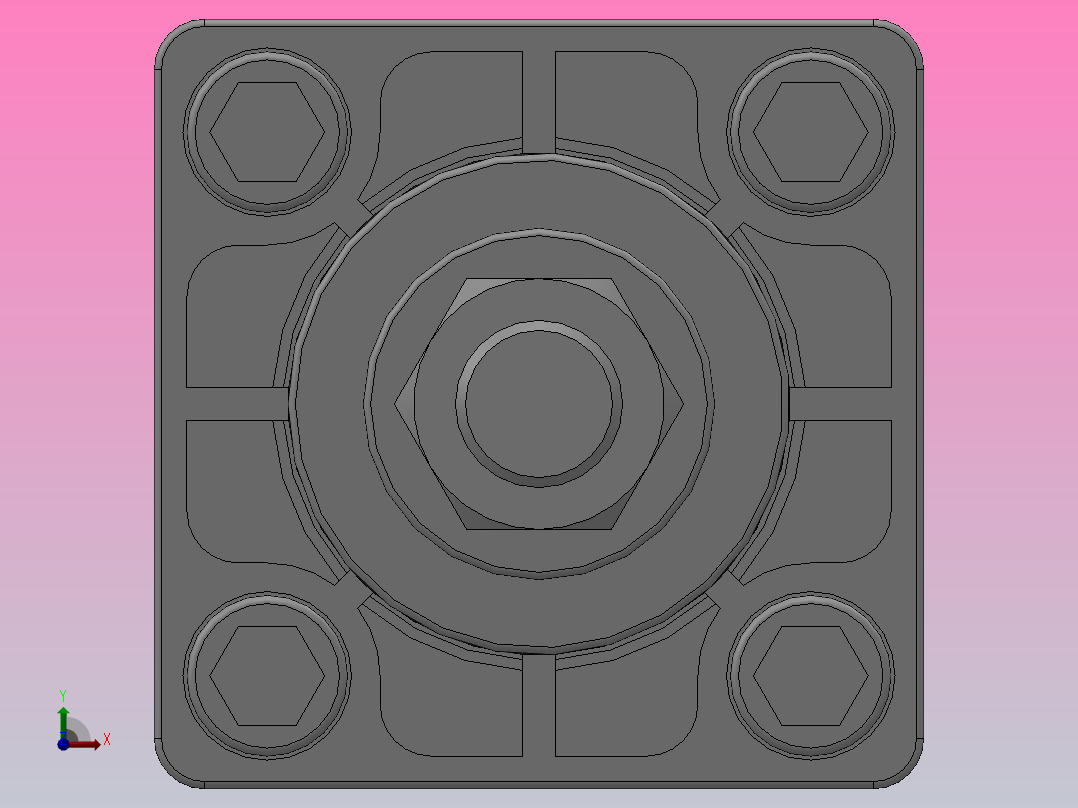 行程可调气缸（QC95系列）[QC95-B-32-200-XC8]前视图