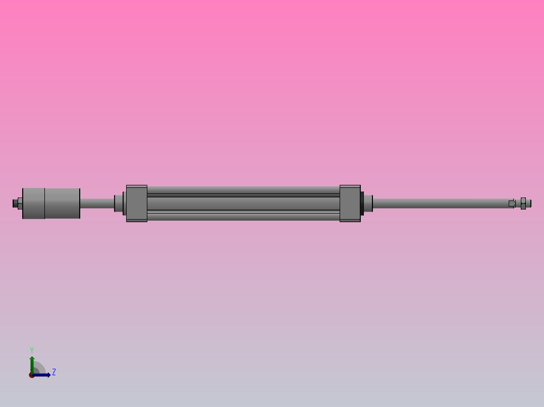 行程可调气缸（QC95系列）[QC95-B-32-200-XC8]左视图