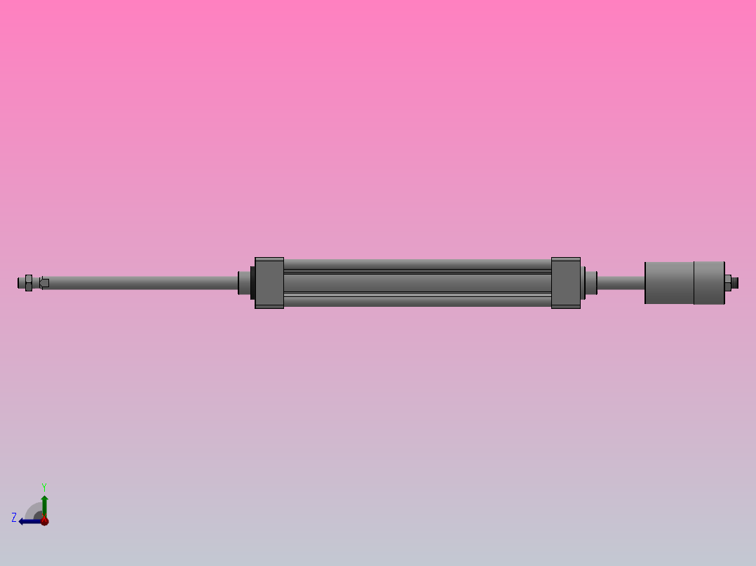 行程可调气缸（QC95系列）[QC95-B-32-200-XC8]右视图