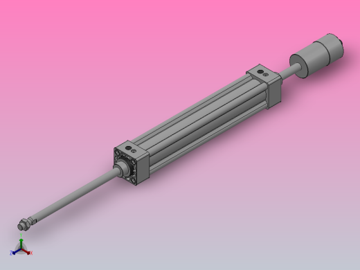 行程可调气缸（QC95系列）[QC95-B-32-200-XC8]正等轴测缩略图