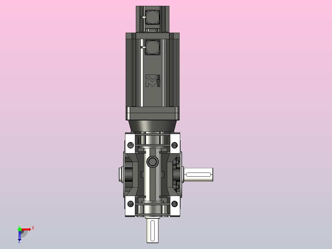 XMRV040-090型蜗轮蜗杆减速机[XMRV075╱7.5╱E╱SS1╱B3╱110ST-M06020]俯视图