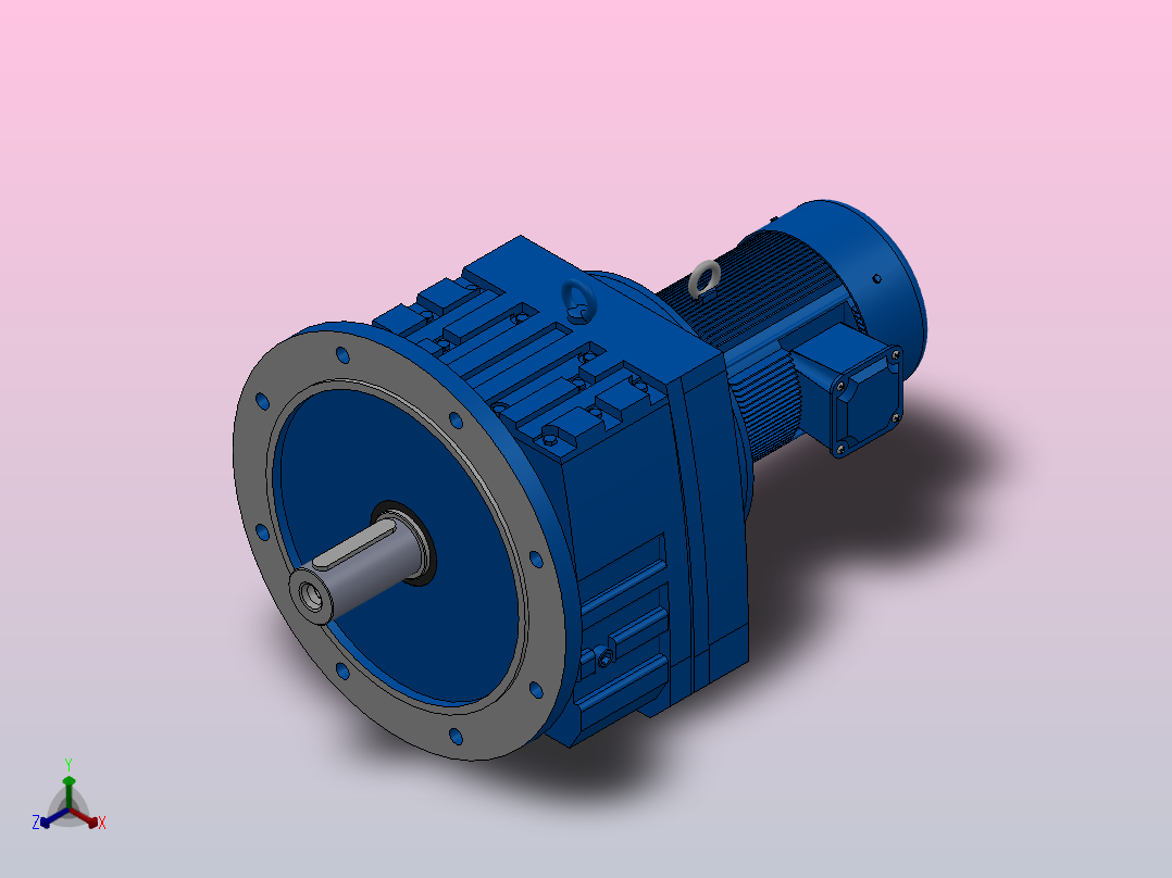 RF97法兰轴伸式安装斜齿轮减速机RF97-Y0.55-8P-80-M1-0°-Φ450主视图