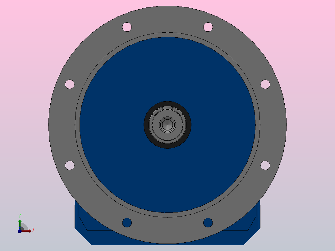 RF97法兰轴伸式安装斜齿轮减速机RF97-Y0.55-8P-80-M1-0°-Φ450前视图