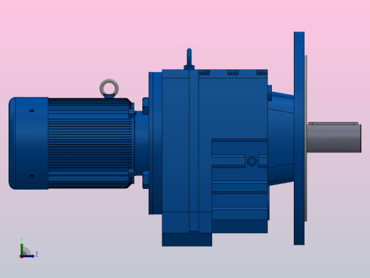 RF97法兰轴伸式安装斜齿轮减速机RF97-Y0.55-8P-80-M1-0°-Φ450左视缩略图