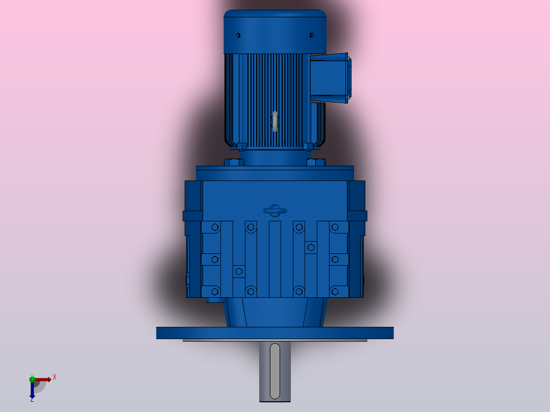 RF97法兰轴伸式安装斜齿轮减速机RF97-Y0.55-8P-80-M1-0°-Φ450俯视图