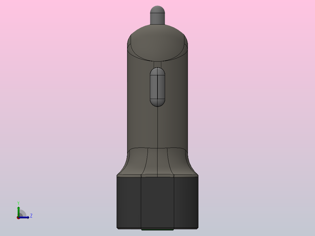 USB 车载充电器左视图