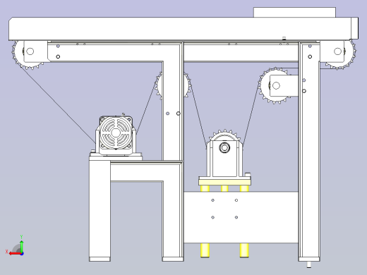 一款自动张紧机构的传送3D图模型后视缩略图