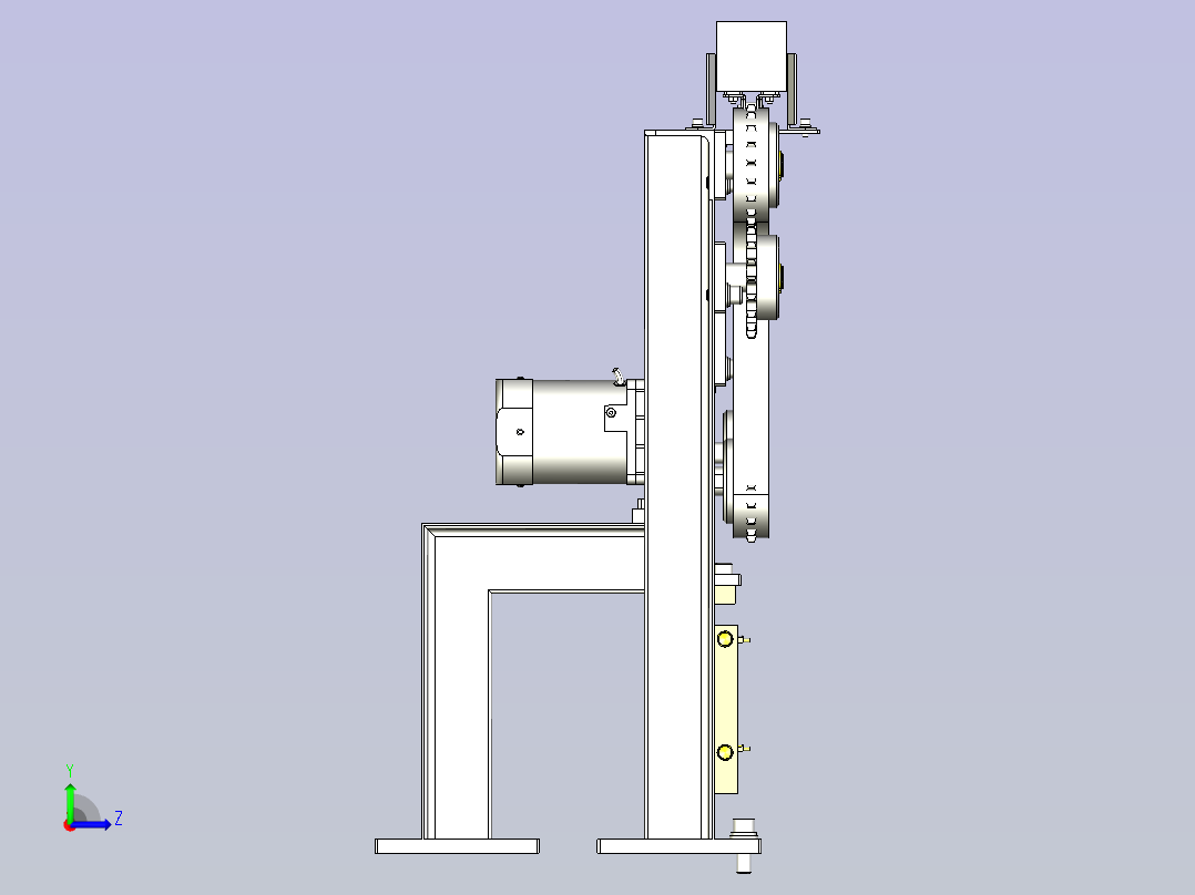 一款自动张紧机构的传送3D图模型左视图
