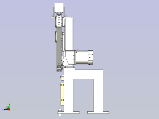 一款自动张紧机构的传送3D图模型右视缩略图