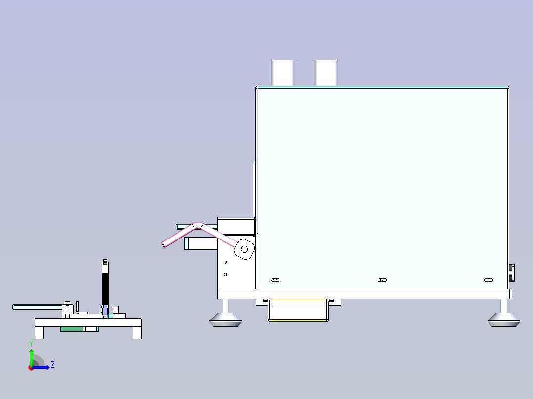 立式剥皮机3D图纸左视图