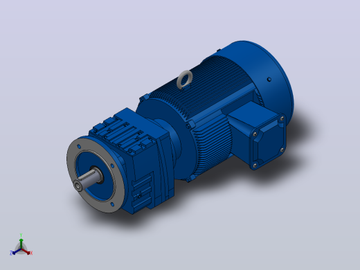 RF37法兰轴伸式安装斜齿轮减速机RF37-Y1.1-4P-90S-M1-0°-Φ160正等轴测缩略图
