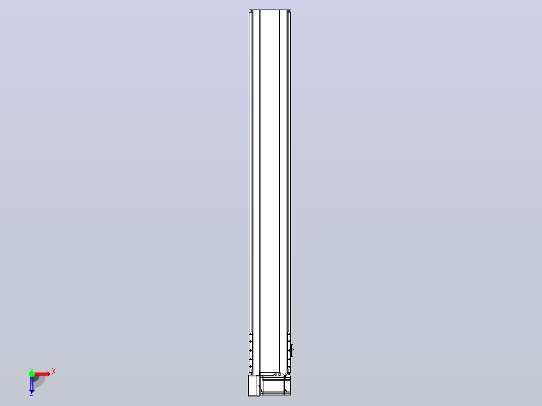 皮带直线轴半封闭可选导轨TPA-HNB-175D-140-L1250-LU-Y-P75-N3俯视图