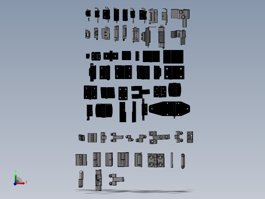 铰链（合页）模型设计 3D图 机械设备设计素材3D模型素材