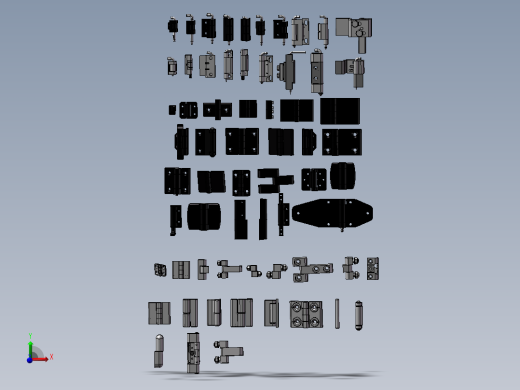 铰链（合页）模型设计 3D图 机械设备设计素材3D模型素材