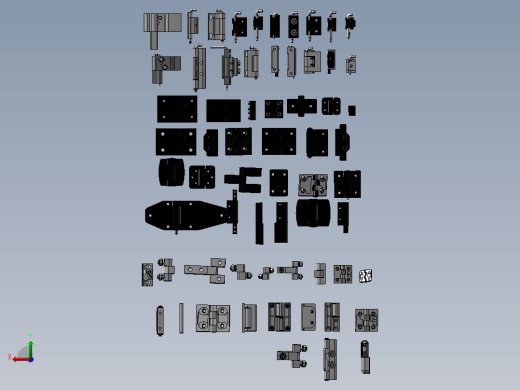 铰链（合页）模型设计 3D图 机械设备设计素材3D模型素材后视缩略图