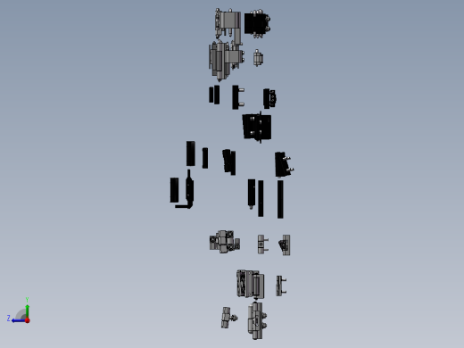 铰链（合页）模型设计 3D图 机械设备设计素材3D模型素材右视缩略图