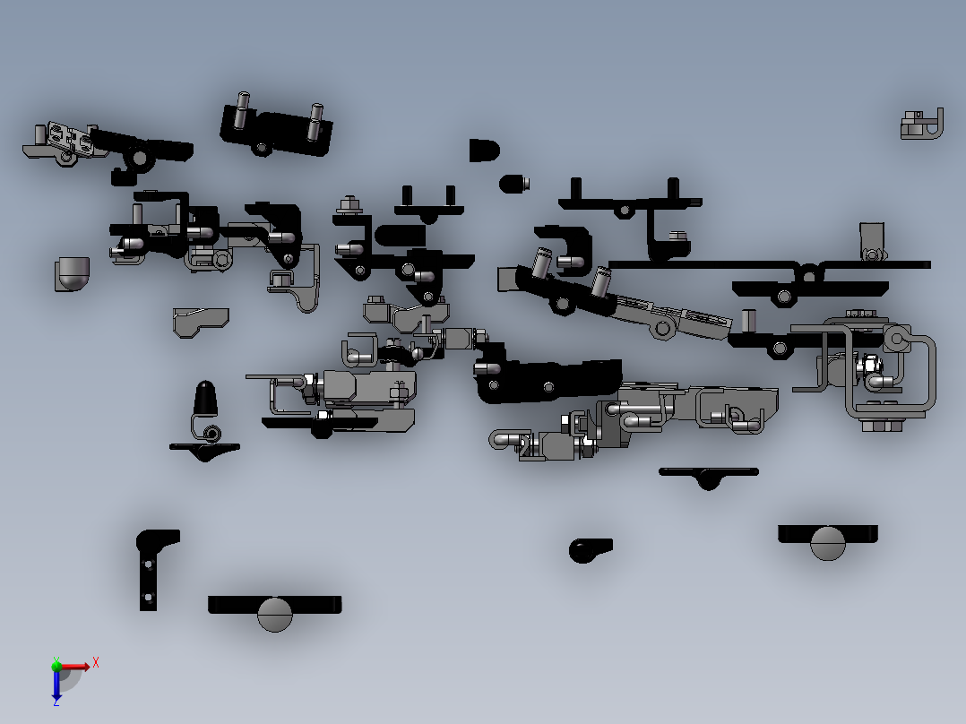 铰链（合页）模型设计 3D图 机械设备设计素材3D模型素材俯视图