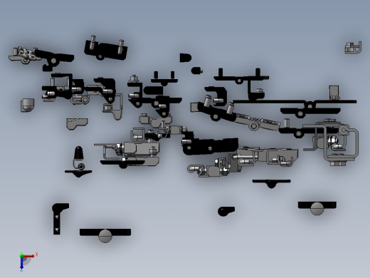 铰链（合页）模型设计 3D图 机械设备设计素材3D模型素材俯视缩略图