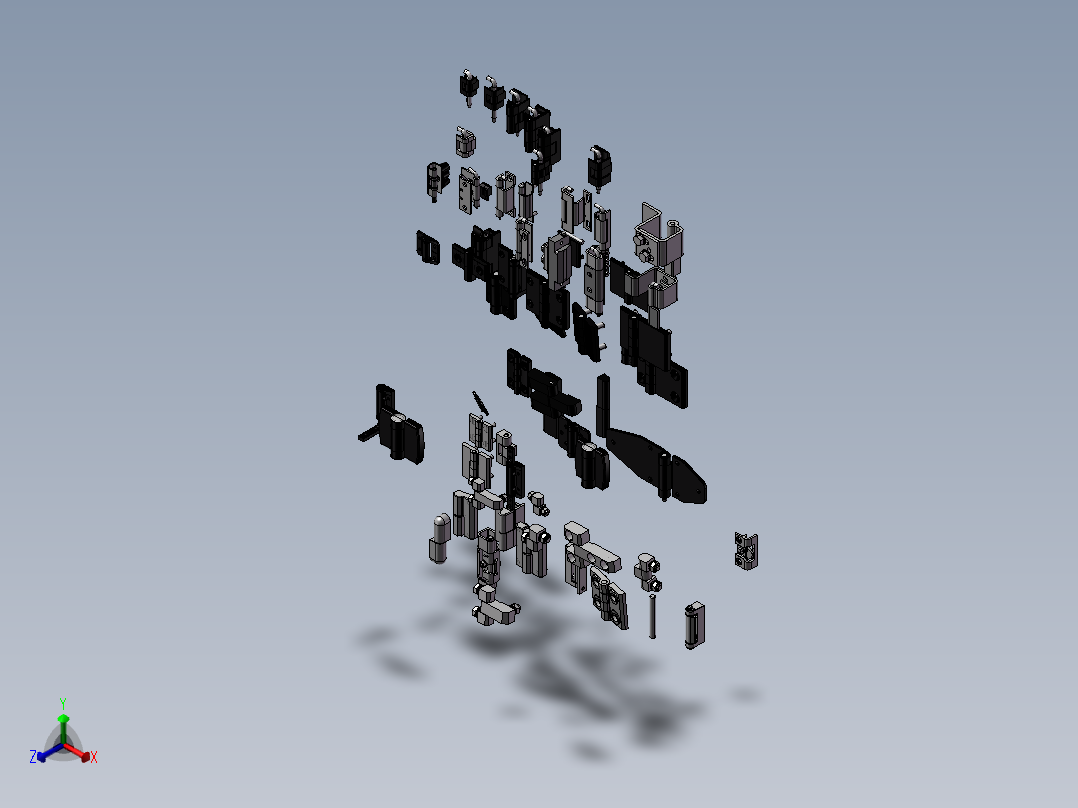 铰链（合页）模型设计 3D图 机械设备设计素材3D模型素材正等轴测图