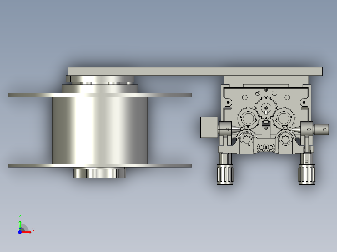 步进式双驱动送丝机3D模型前视图